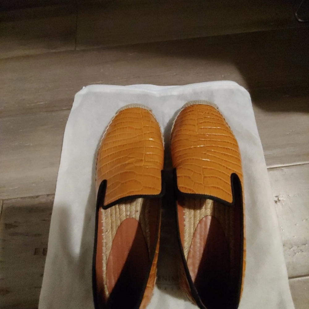 Celine Caramel Tan Croc Print Espadrilles Size Eur - Picture 5 of 6